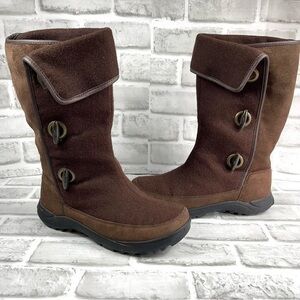 Lands' End Suede Women’s Size 8 Brown Winter Boots